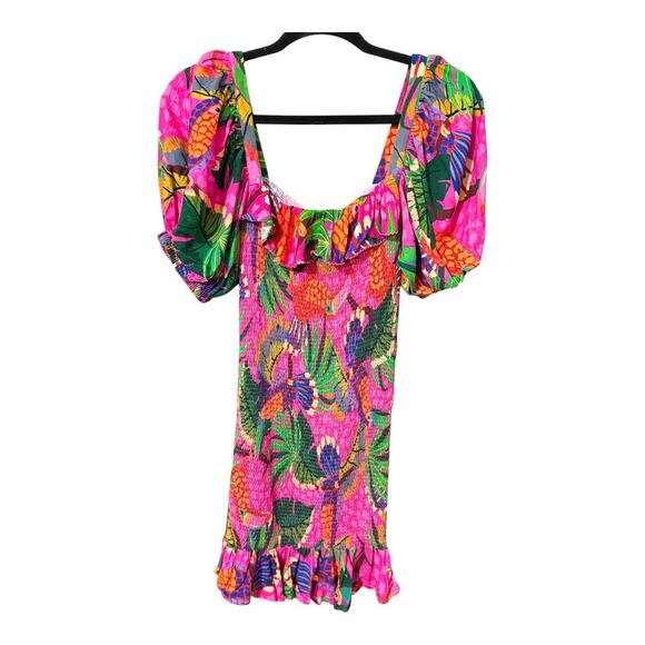 FARM Rio Painted Toucans Mini Dress In Pink XS - Picture 7 of 8